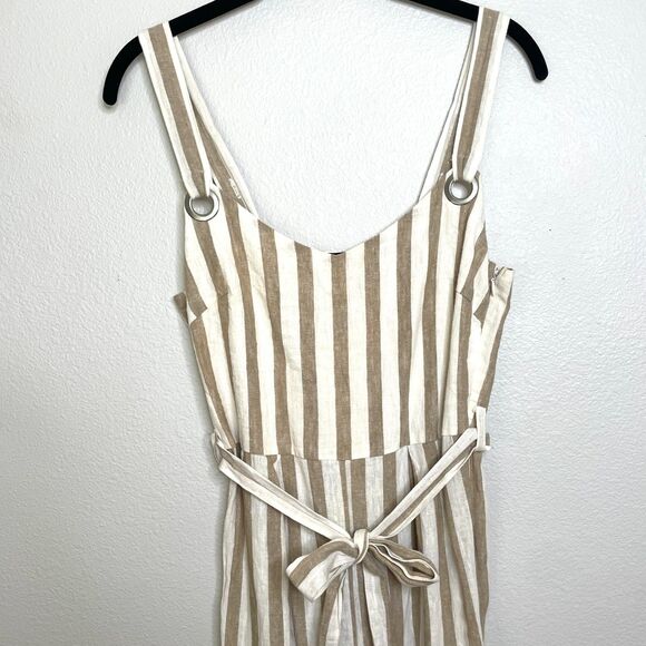 Romeo & Juliet Couture Striped Linen Jumpsuit M - Picture 8 of 15